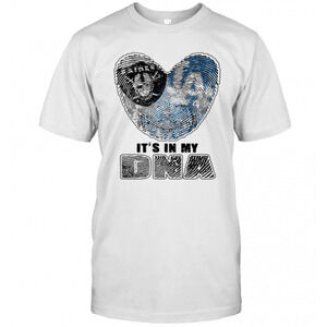 Los Angeles Raiders And Los Angeles Dodgers Hearts Its In My Dna T-Shirt
